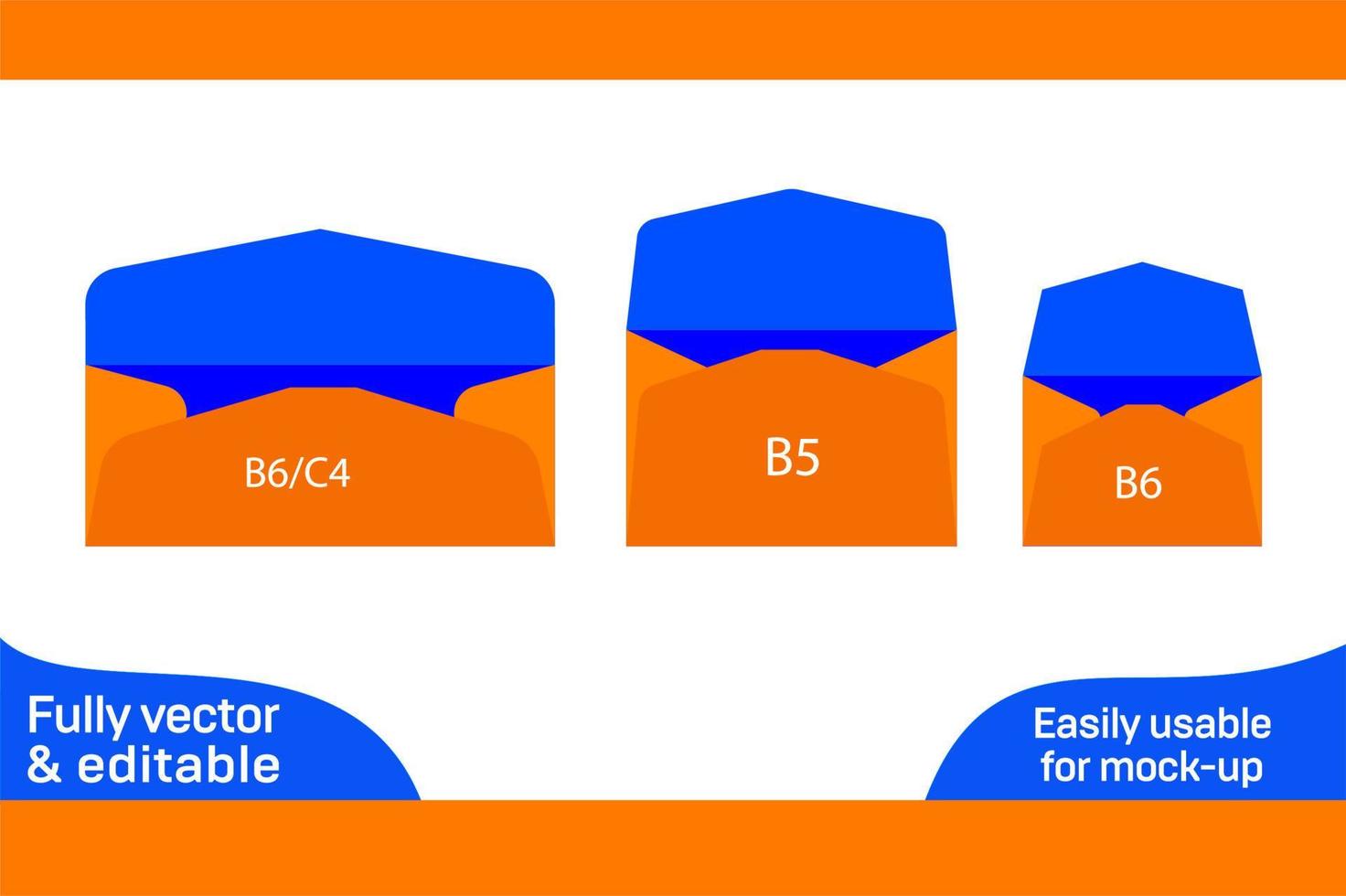 Envelope sizes dieline template and 3D envelopes 3D box vector