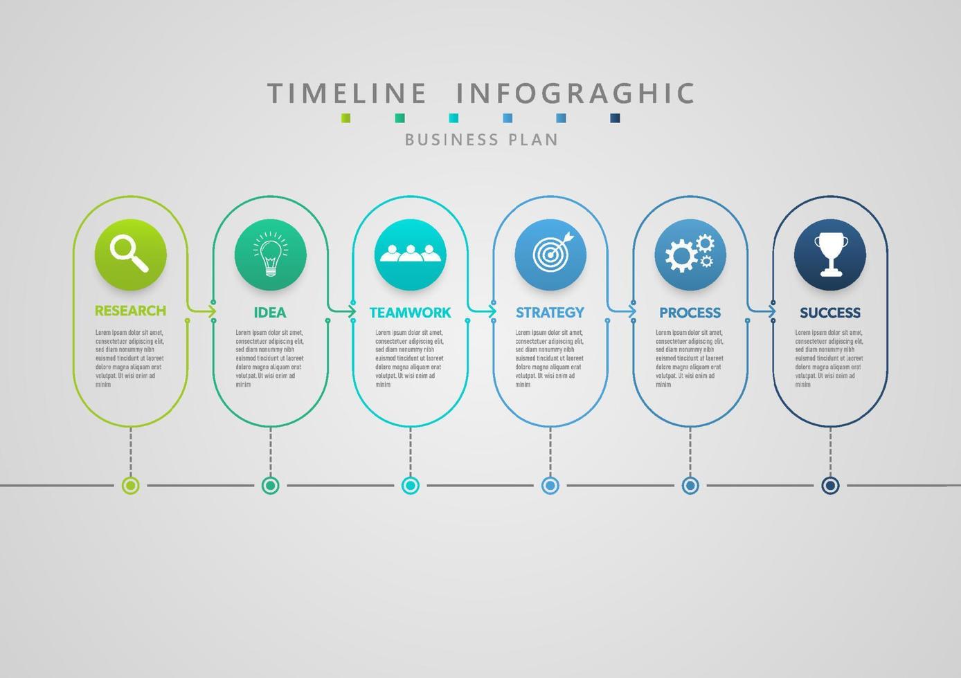 cronograma negocio infografía vector