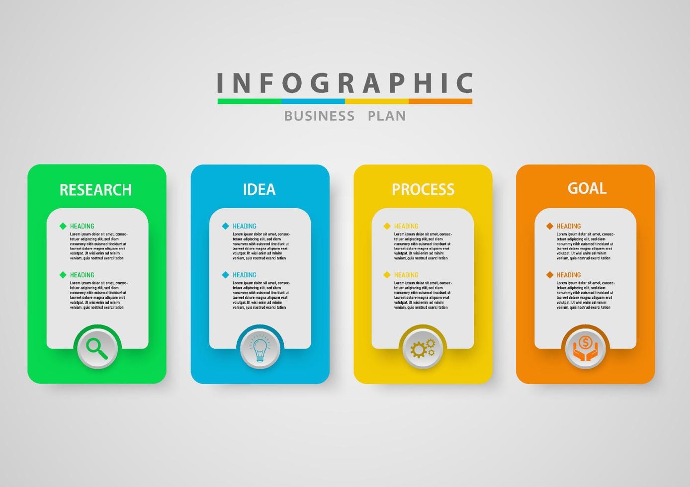 negocio plan infografía 002 vector