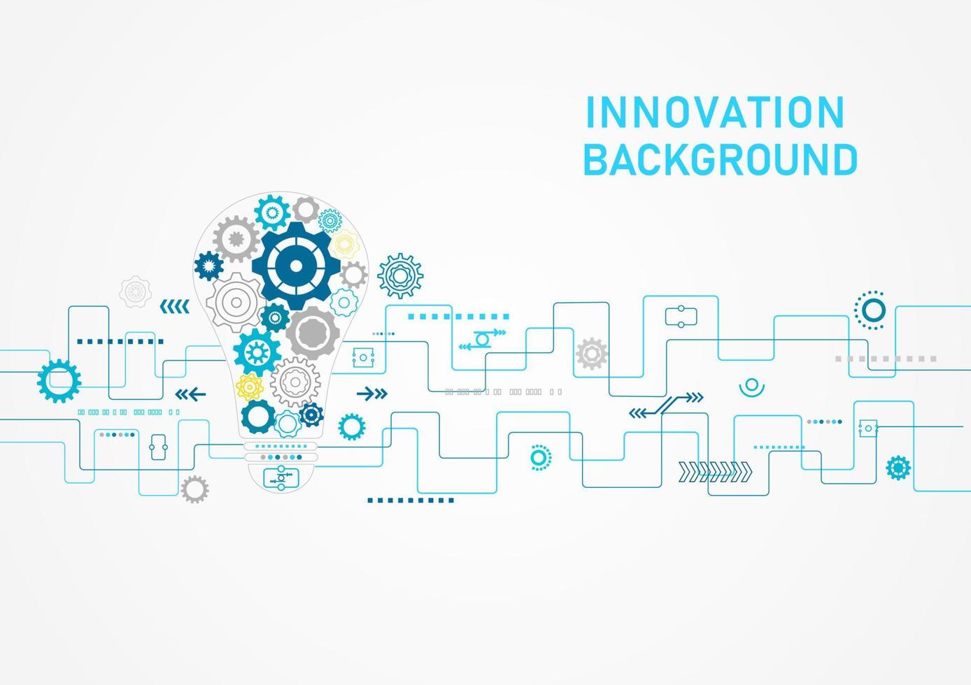 resumen mínimo innovación tecnología antecedentes el ligero bulbo tiene un diente adentro. azul líneas con puntos y elementos, gris antecedentes. vector