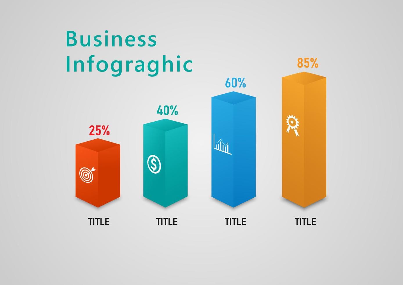 3d business infograghic vector