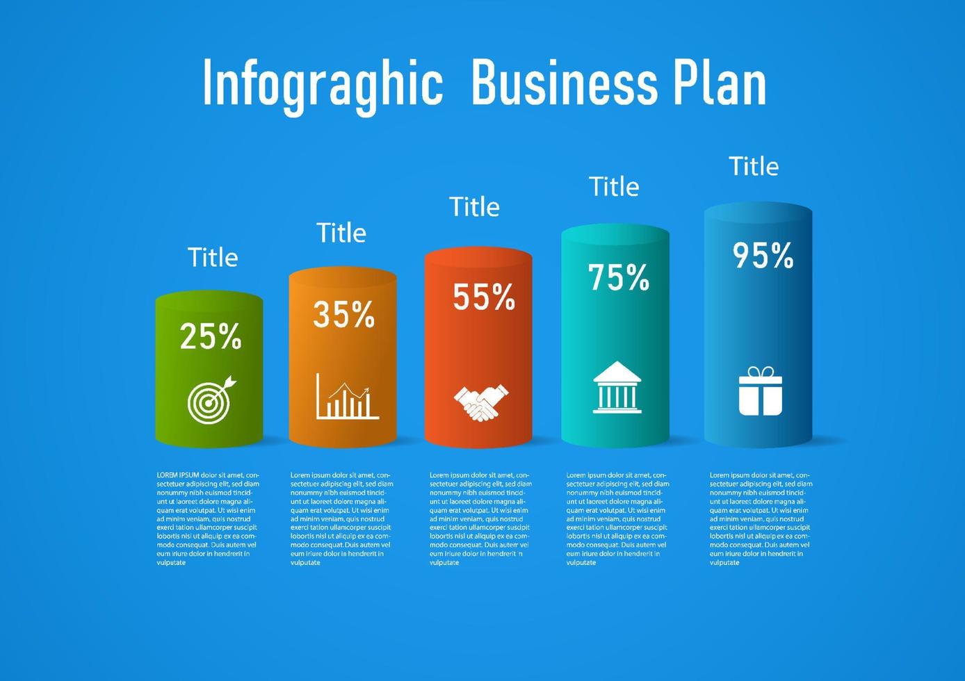 5 5 título negocio plan vector