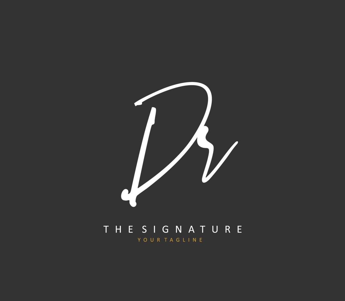 DR Initial letter handwriting and  signature logo. A concept handwriting initial logo with template element. vector
