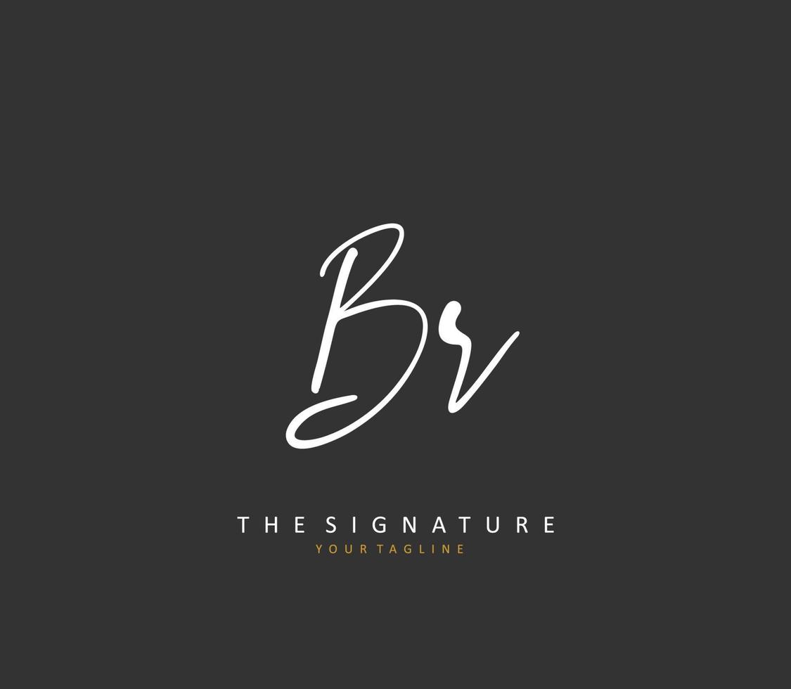 BR Initial letter handwriting and  signature logo. A concept handwriting initial logo with template element. vector