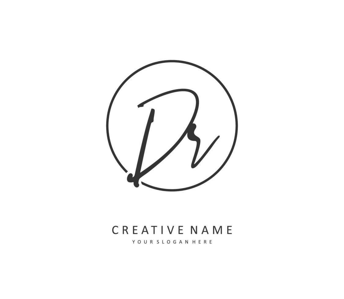 DR Initial letter handwriting and  signature logo. A concept handwriting initial logo with template element. vector