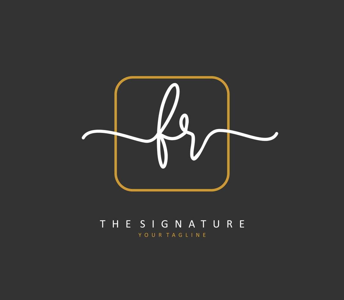 FR Initial letter handwriting and  signature logo. A concept handwriting initial logo with template element. vector