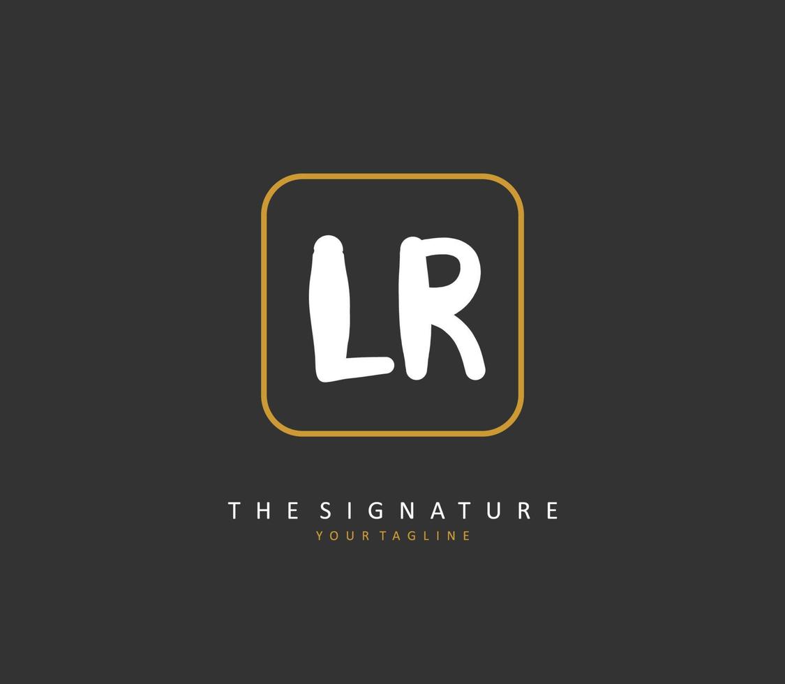 LR Initial letter handwriting and  signature logo. A concept handwriting initial logo with template element. vector