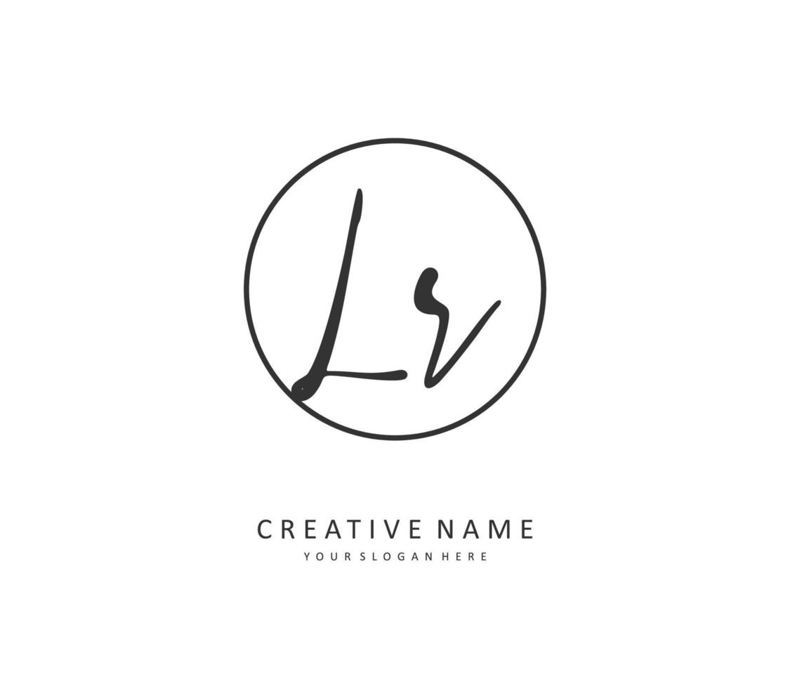 LR Initial letter handwriting and  signature logo. A concept handwriting initial logo with template element. vector