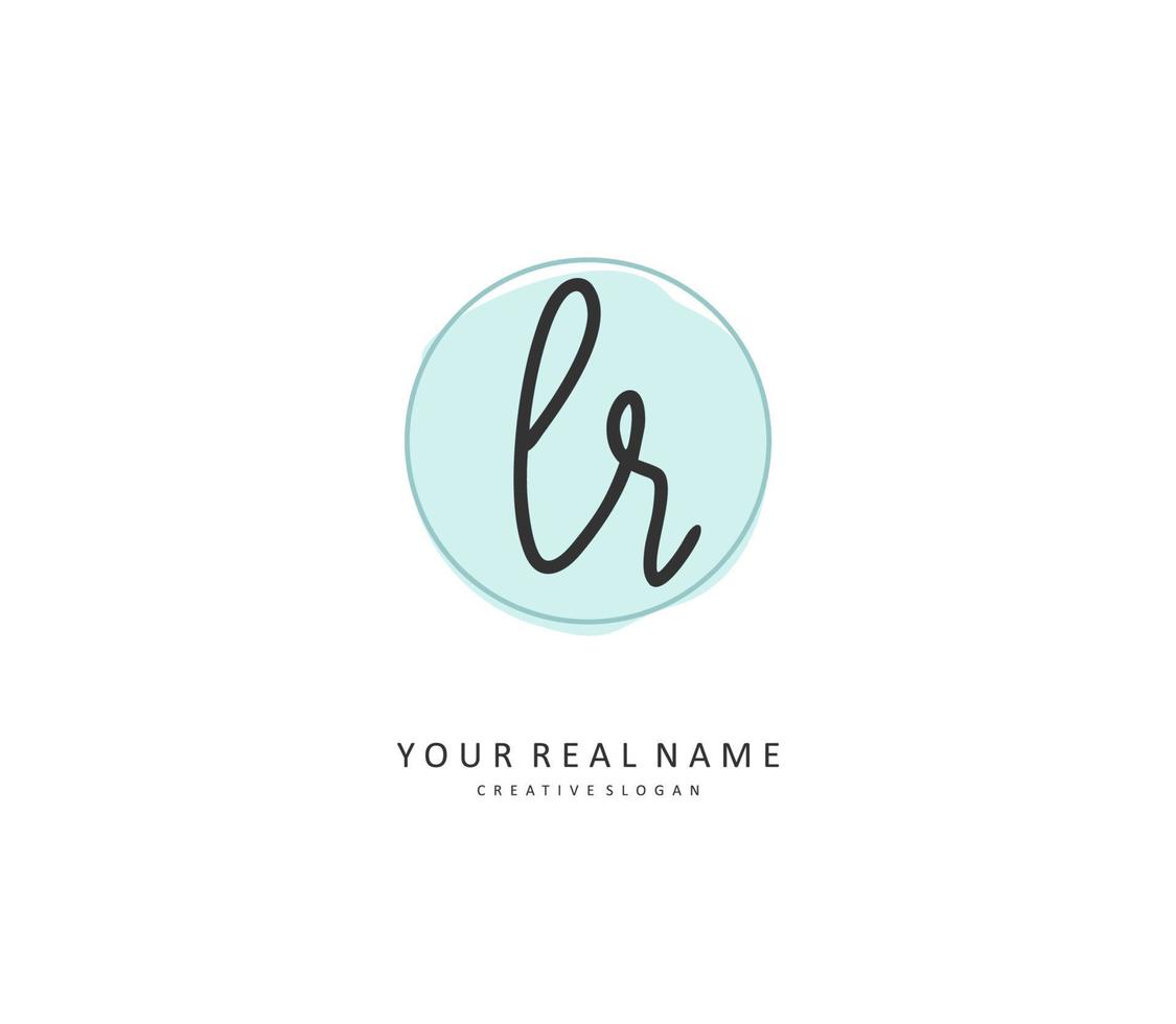 LR Initial letter handwriting and  signature logo. A concept handwriting initial logo with template element. vector