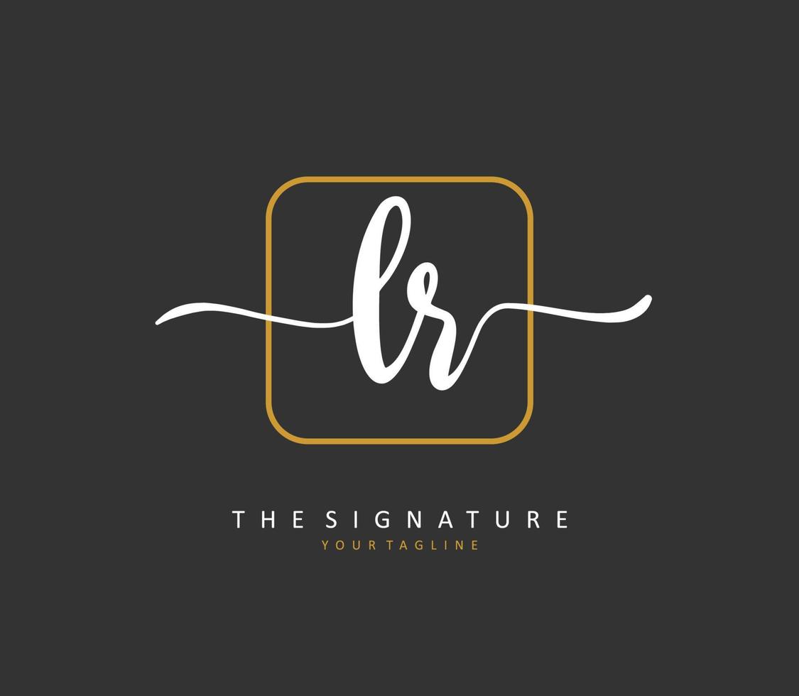 lr inicial letra escritura y firma logo. un concepto escritura inicial logo con modelo elemento. vector