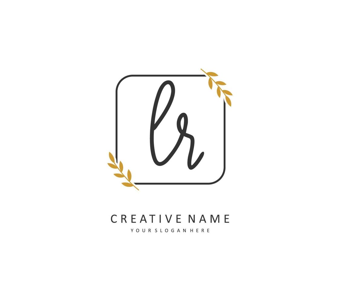 LR Initial letter handwriting and  signature logo. A concept handwriting initial logo with template element. vector