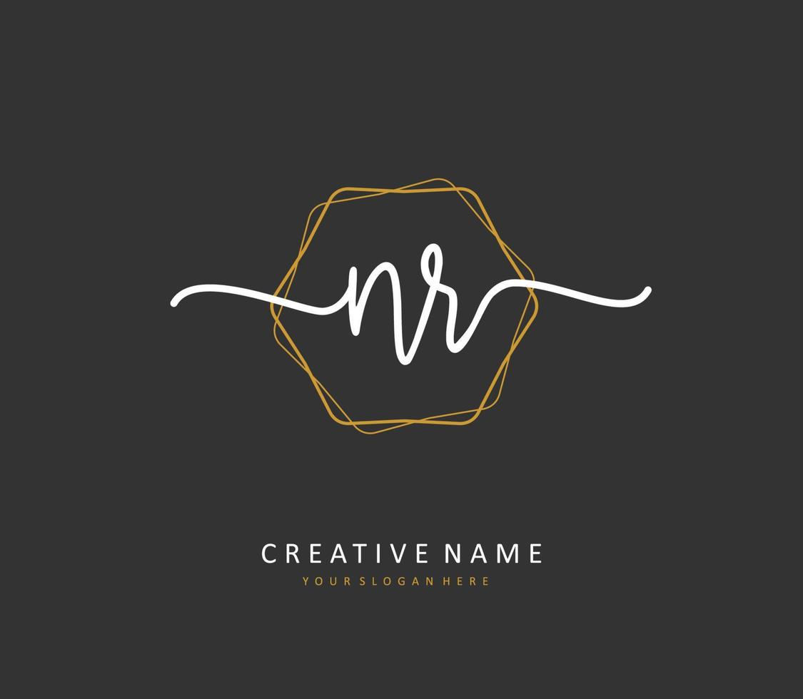 nr inicial letra escritura y firma logo. un concepto escritura inicial logo con modelo elemento. vector