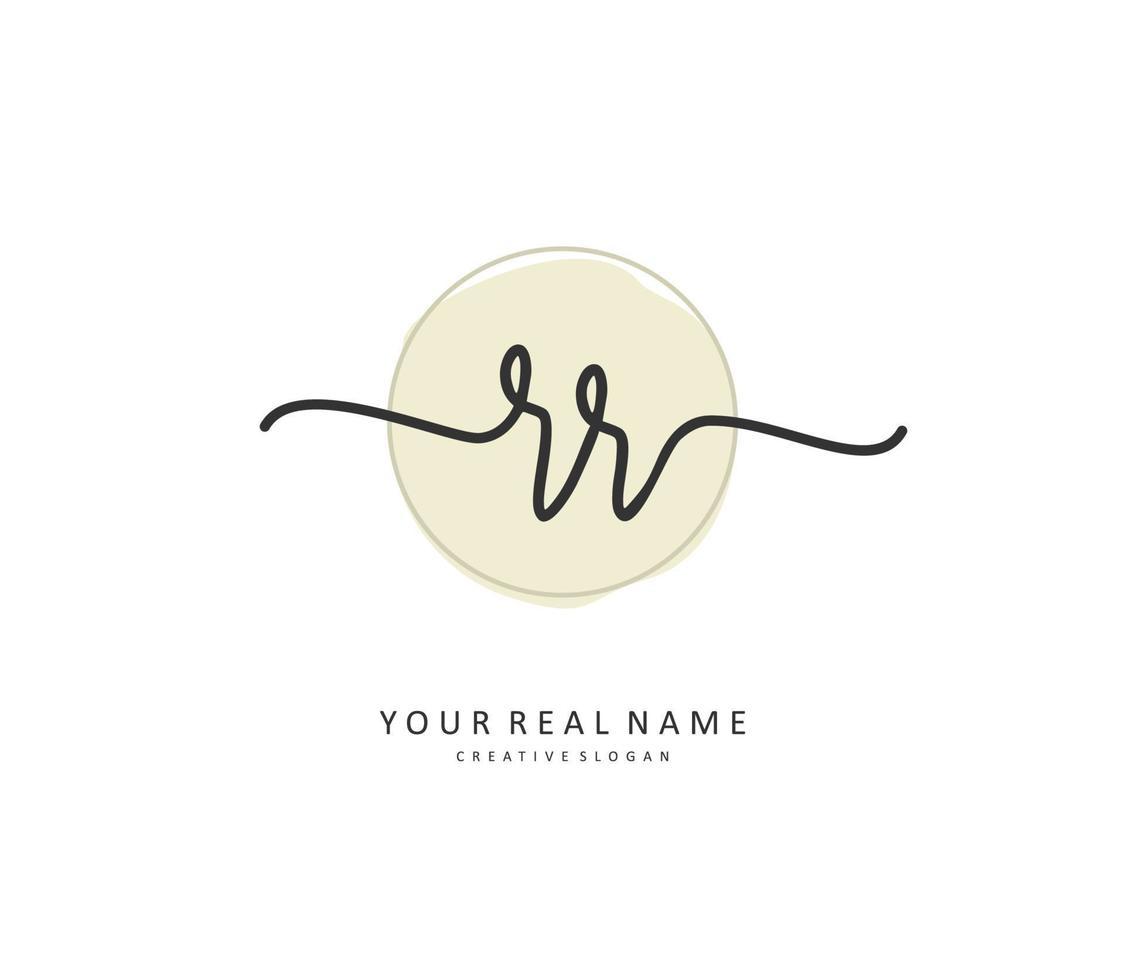 RR Initial letter handwriting and  signature logo. A concept handwriting initial logo with template element. vector