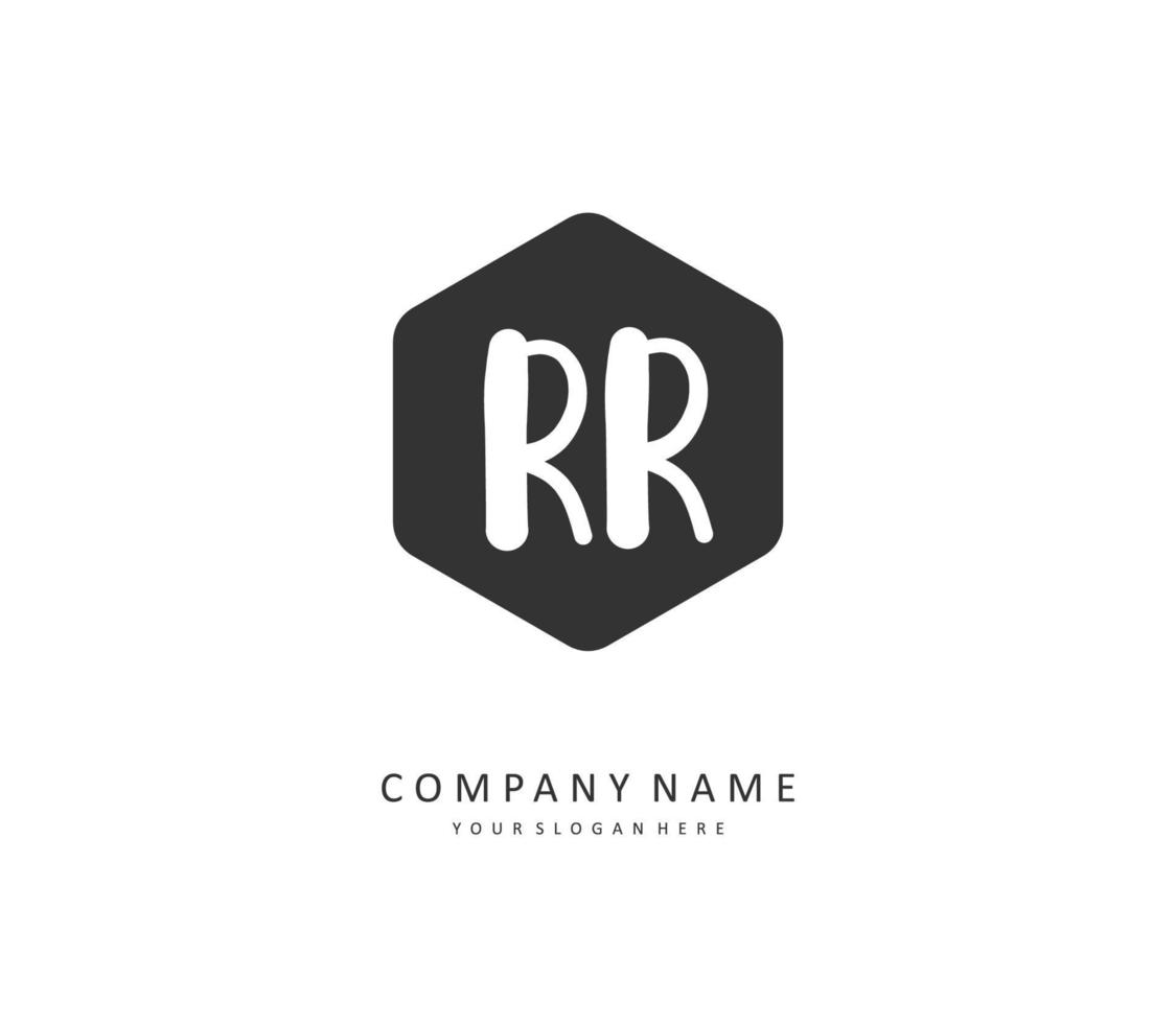 RR Initial letter handwriting and  signature logo. A concept handwriting initial logo with template element. vector