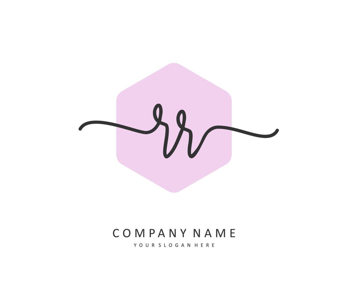 RR Initial letter handwriting and  signature logo. A concept handwriting initial logo with template element. vector