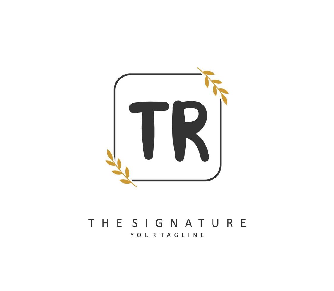 tr inicial letra escritura y firma logo. un concepto escritura inicial logo con modelo elemento. vector