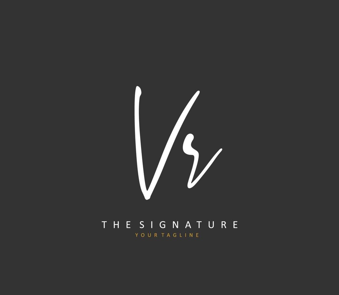 VR Initial letter handwriting and  signature logo. A concept handwriting initial logo with template element. vector