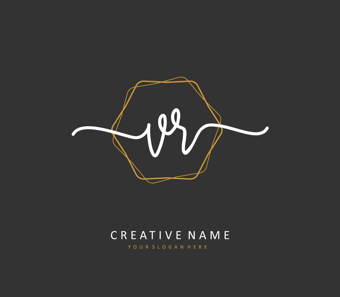 vr inicial letra escritura y firma logo. un concepto escritura inicial logo con modelo elemento. vector