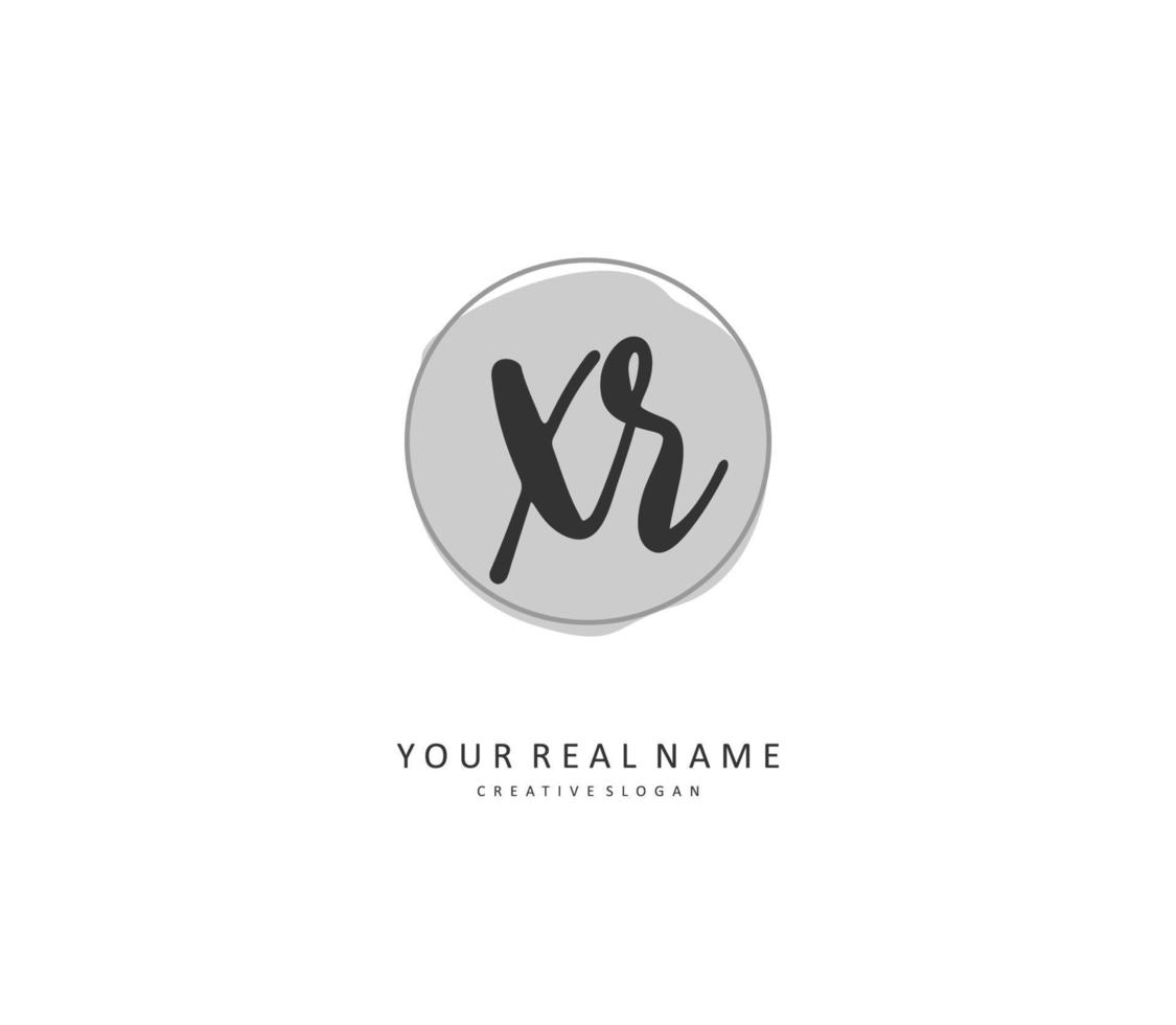 XR Initial letter handwriting and  signature logo. A concept handwriting initial logo with template element. vector
