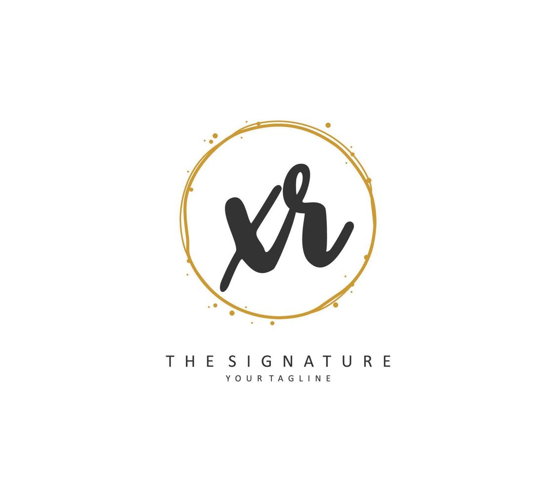 XR Initial letter handwriting and  signature logo. A concept handwriting initial logo with template element. vector