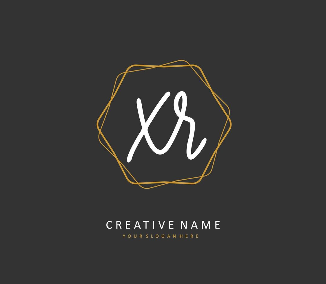XR Initial letter handwriting and  signature logo. A concept handwriting initial logo with template element. vector