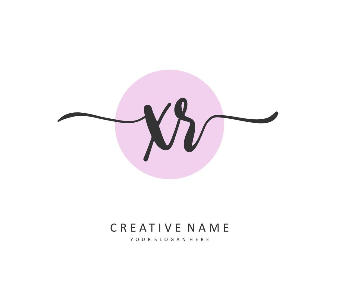 XR Initial letter handwriting and  signature logo. A concept handwriting initial logo with template element. vector