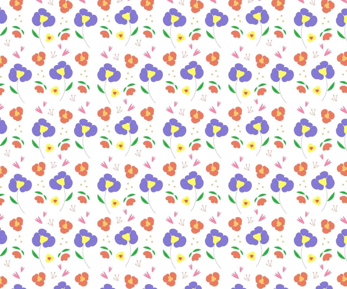 Colorful floral seamless pattern. cool for scrapbook, cover and label. cute and simple design. Find fill pattern on swatches vector