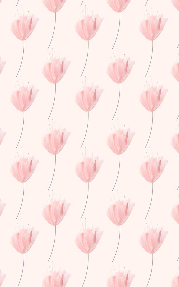 Elegance wall decor of flower seamless pattern. Watercolor style and aesthetic design idea. Find fill pattern on swatches vector
