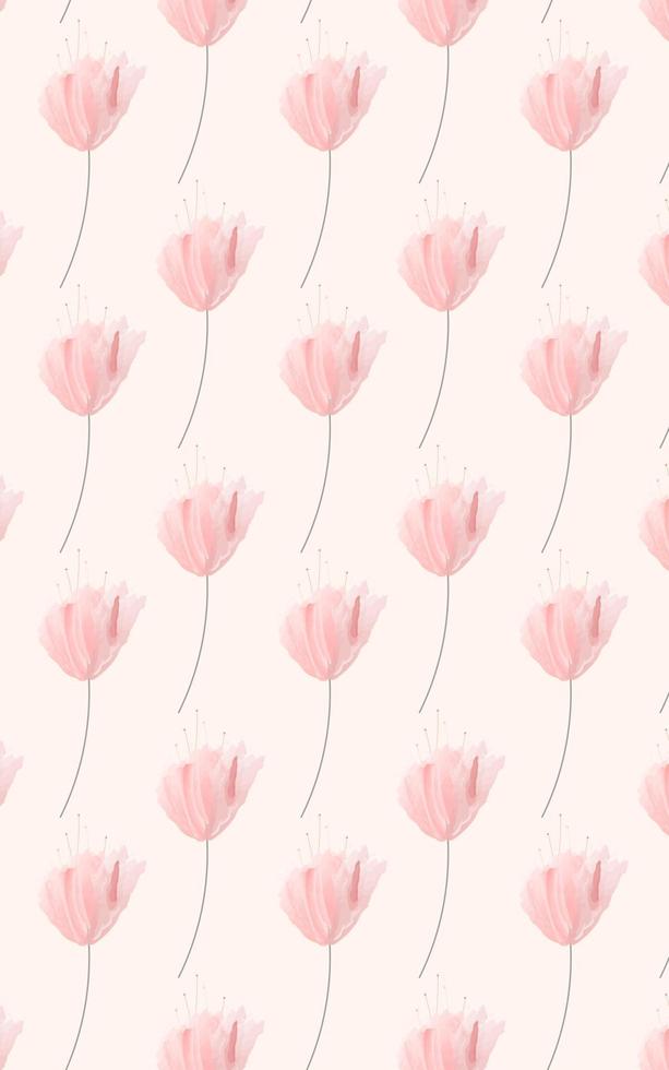 Elegance wall decor of flower seamless pattern. Watercolor style and aesthetic design idea. Find fill pattern on swatches vector