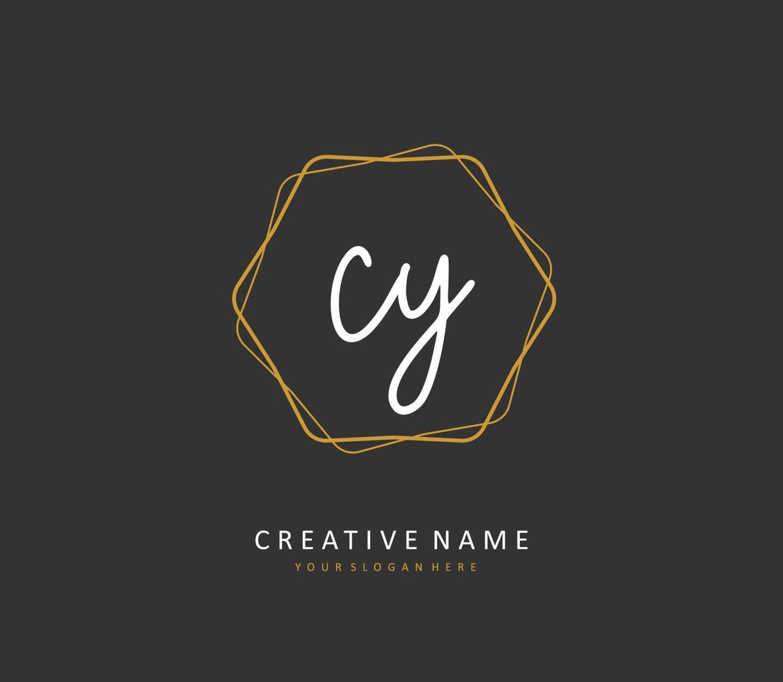 cy inicial letra escritura y firma logo. un concepto escritura inicial logo con modelo elemento. vector