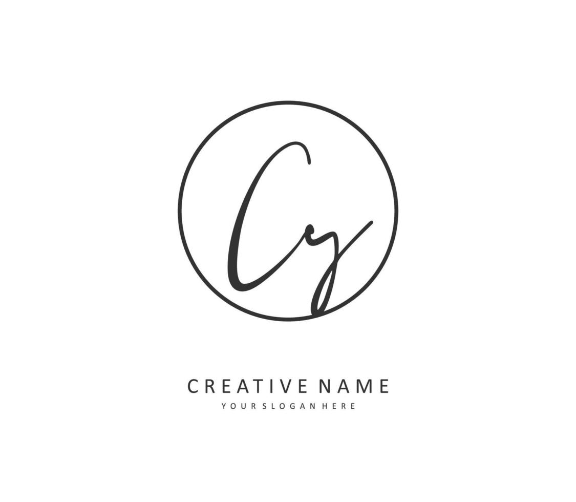 CY Initial letter handwriting and  signature logo. A concept handwriting initial logo with template element. vector