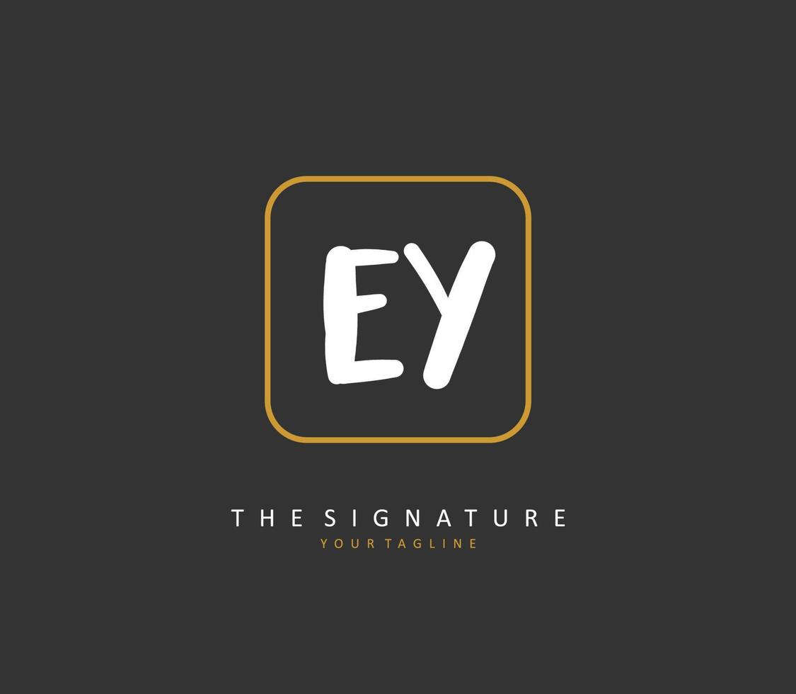 EY Initial letter handwriting and  signature logo. A concept handwriting initial logo with template element. vector