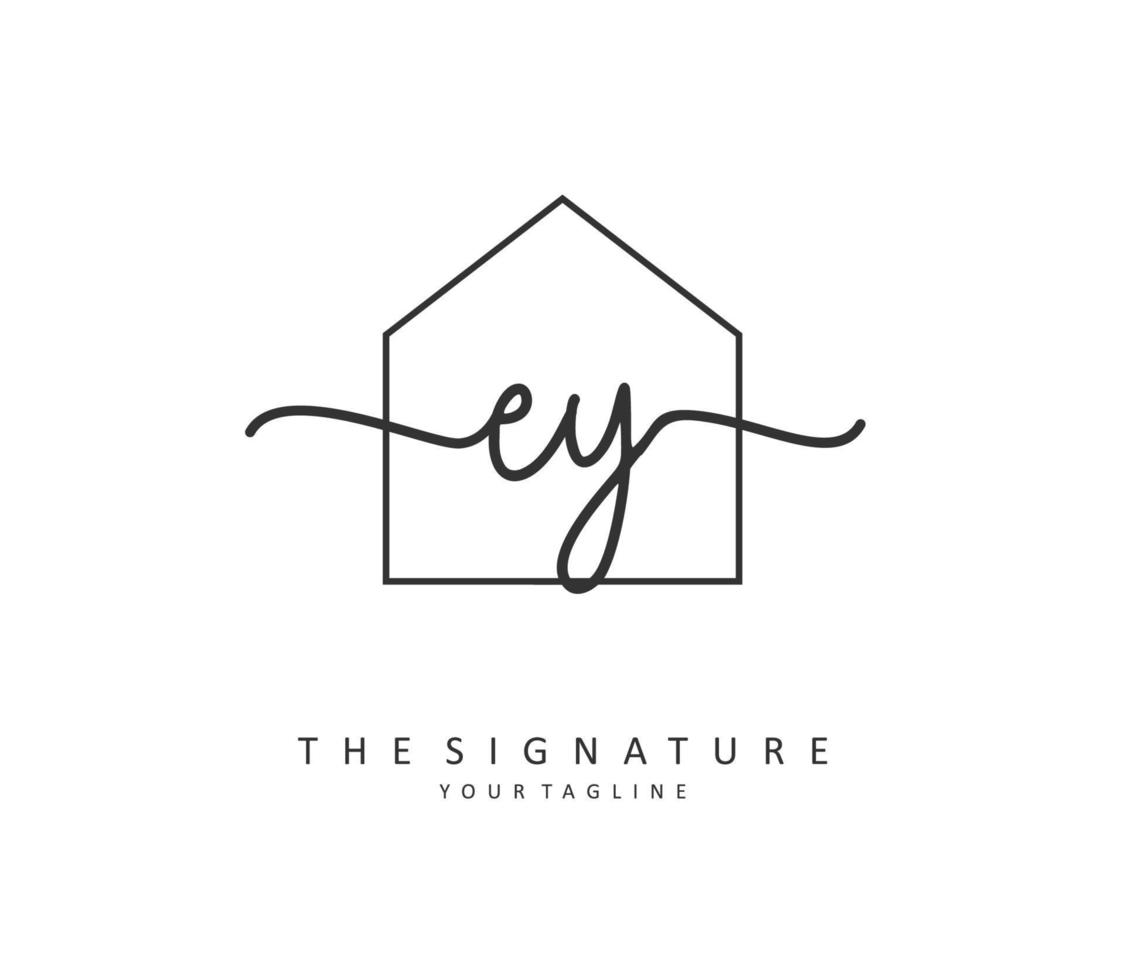 EY Initial letter handwriting and  signature logo. A concept handwriting initial logo with template element. vector