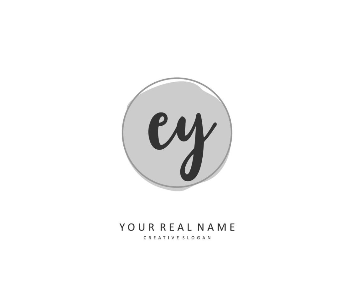 EY Initial letter handwriting and  signature logo. A concept handwriting initial logo with template element. vector