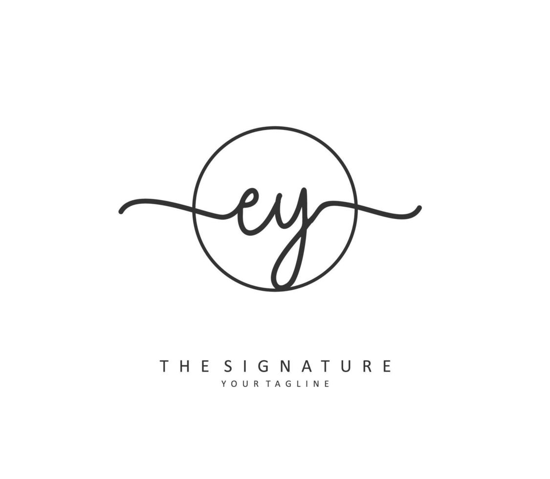 EY Initial letter handwriting and  signature logo. A concept handwriting initial logo with template element. vector