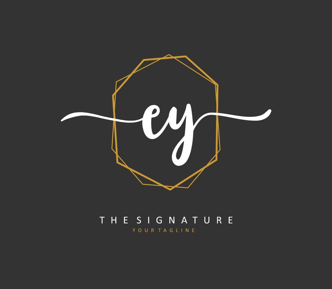 EY Initial letter handwriting and  signature logo. A concept handwriting initial logo with template element. vector