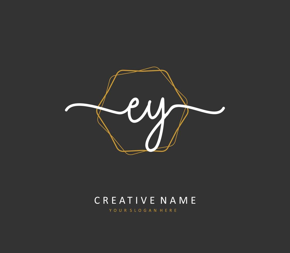 EY Initial letter handwriting and  signature logo. A concept handwriting initial logo with template element. vector