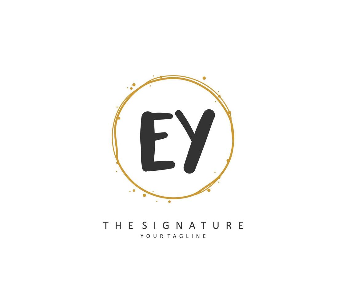 EY Initial letter handwriting and  signature logo. A concept handwriting initial logo with template element. vector
