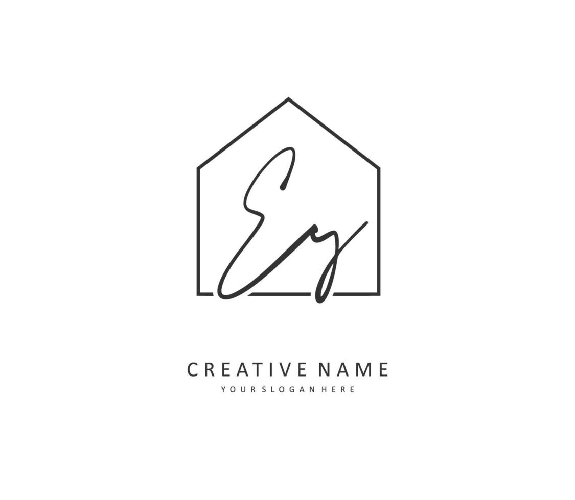 EY Initial letter handwriting and  signature logo. A concept handwriting initial logo with template element. vector