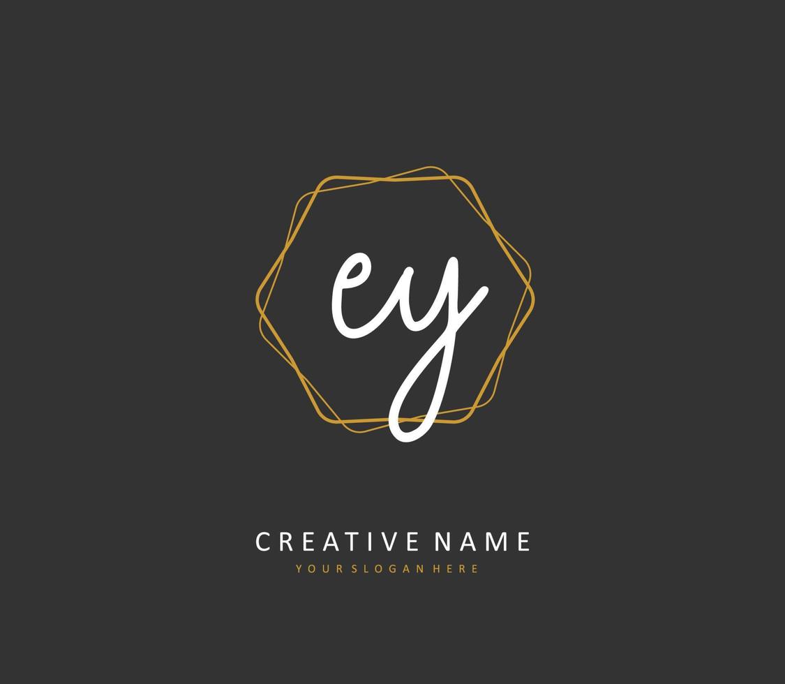 ey inicial letra escritura y firma logo. un concepto escritura inicial logo con modelo elemento. vector