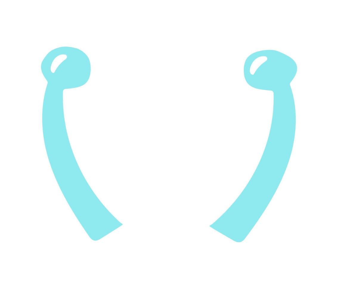Hand drawn alien horns in doodle style. Vector illustration for creating funny collages of photos of friends.