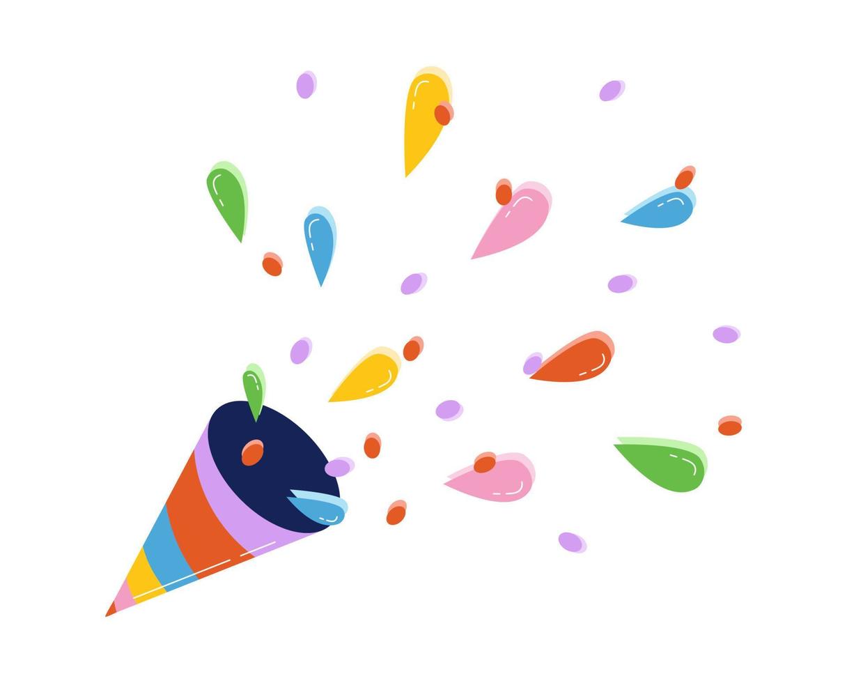 Party popper vector illustration isolated on transparent background