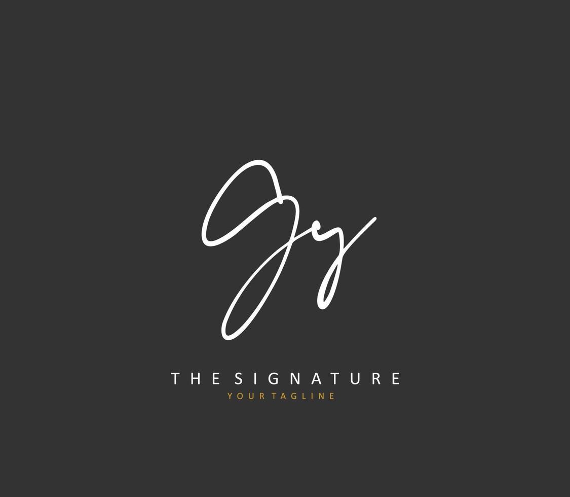 GY Initial letter handwriting and  signature logo. A concept handwriting initial logo with template element. vector