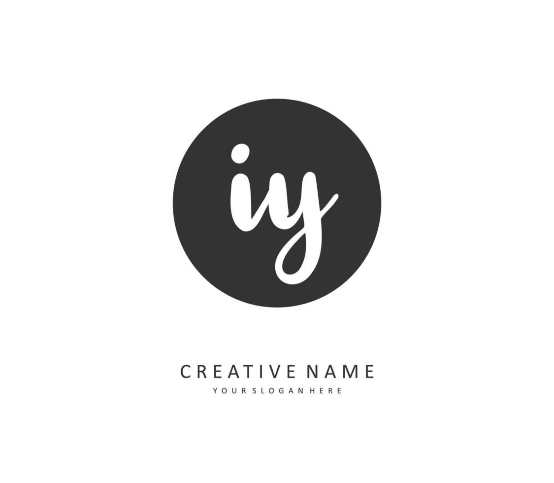 IY Initial letter handwriting and  signature logo. A concept handwriting initial logo with template element. vector