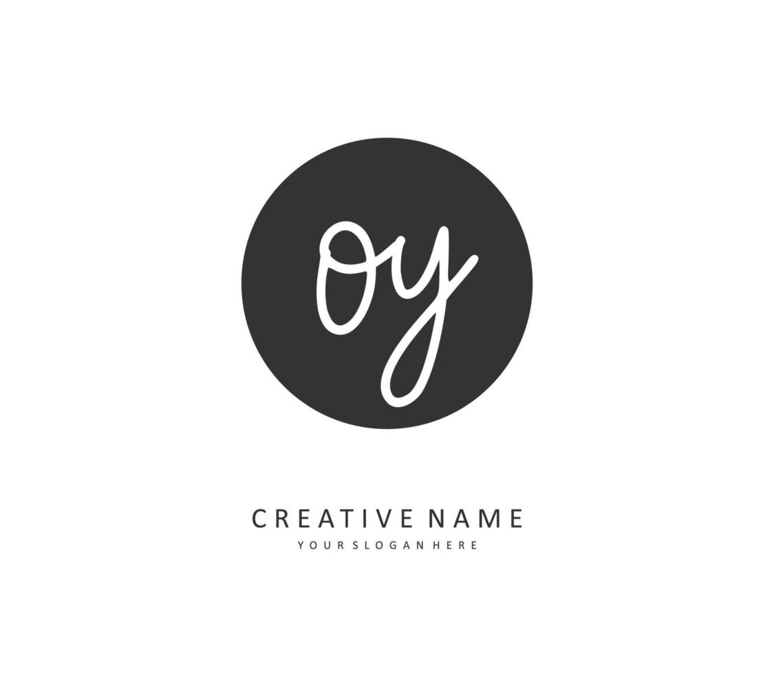 OY Initial letter handwriting and  signature logo. A concept handwriting initial logo with template element. vector