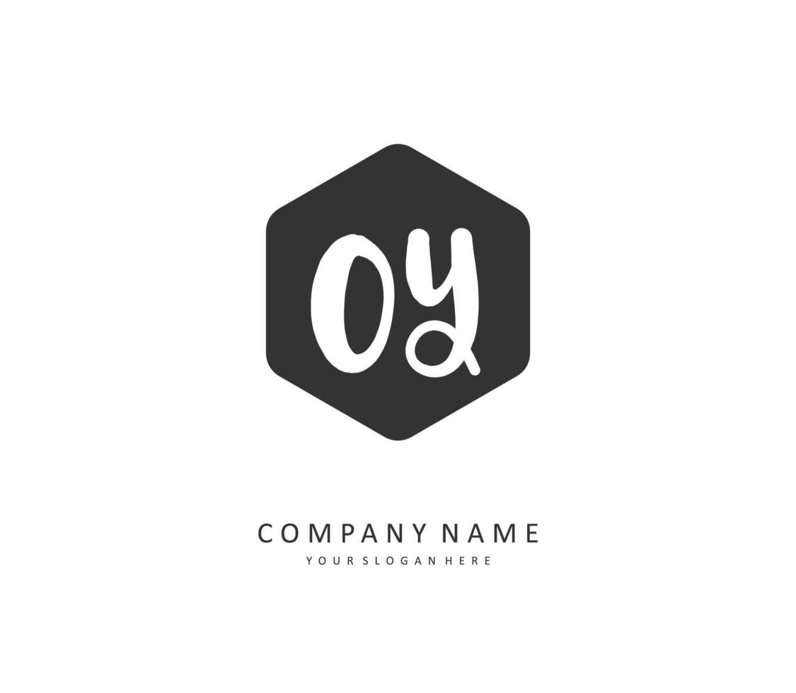 OY Initial letter handwriting and  signature logo. A concept handwriting initial logo with template element. vector
