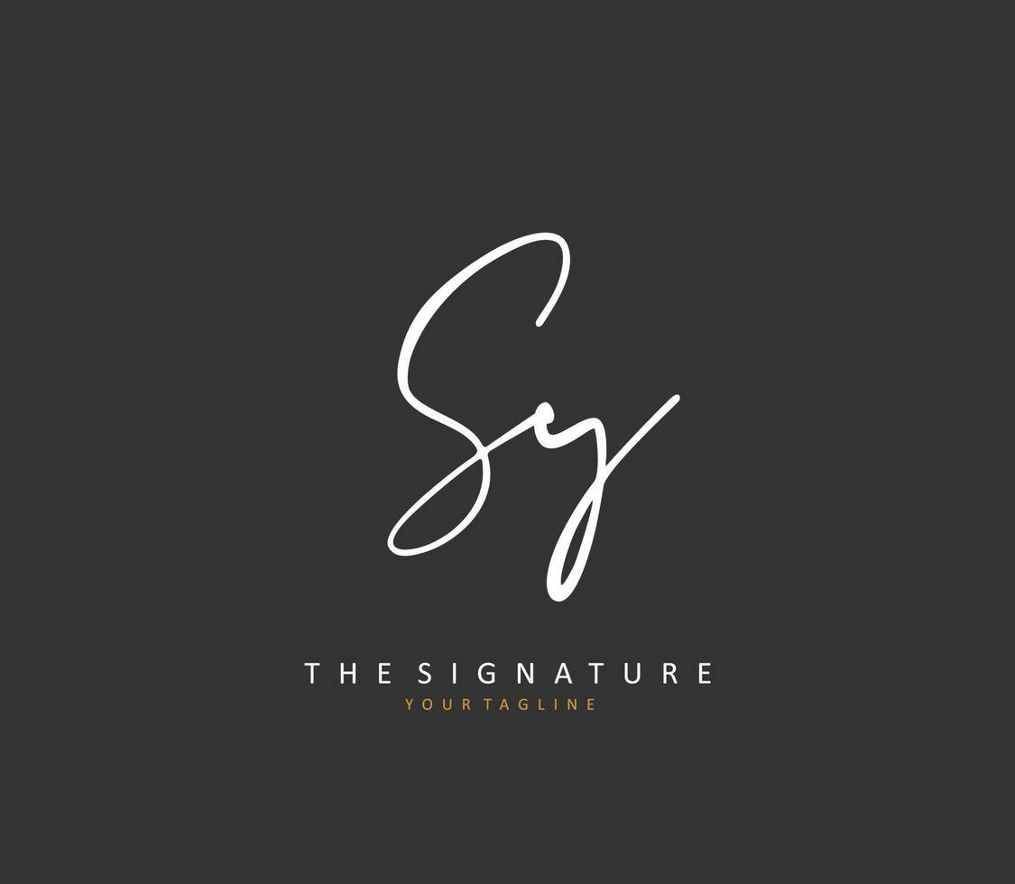 SY Initial letter handwriting and  signature logo. A concept handwriting initial logo with template element. vector