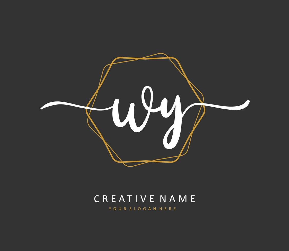 wy inicial letra escritura y firma logo. un concepto escritura inicial logo con modelo elemento. vector