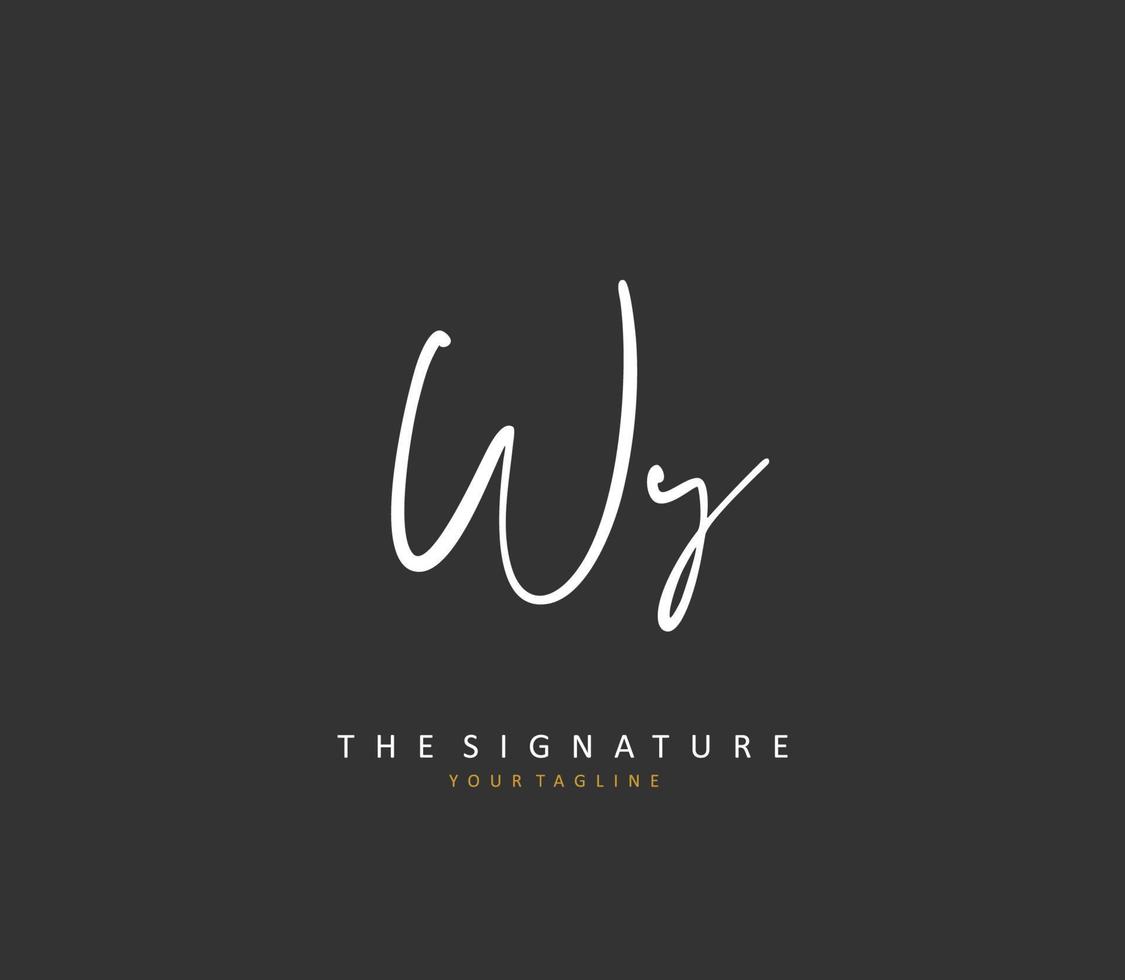 WY Initial letter handwriting and  signature logo. A concept handwriting initial logo with template element. vector