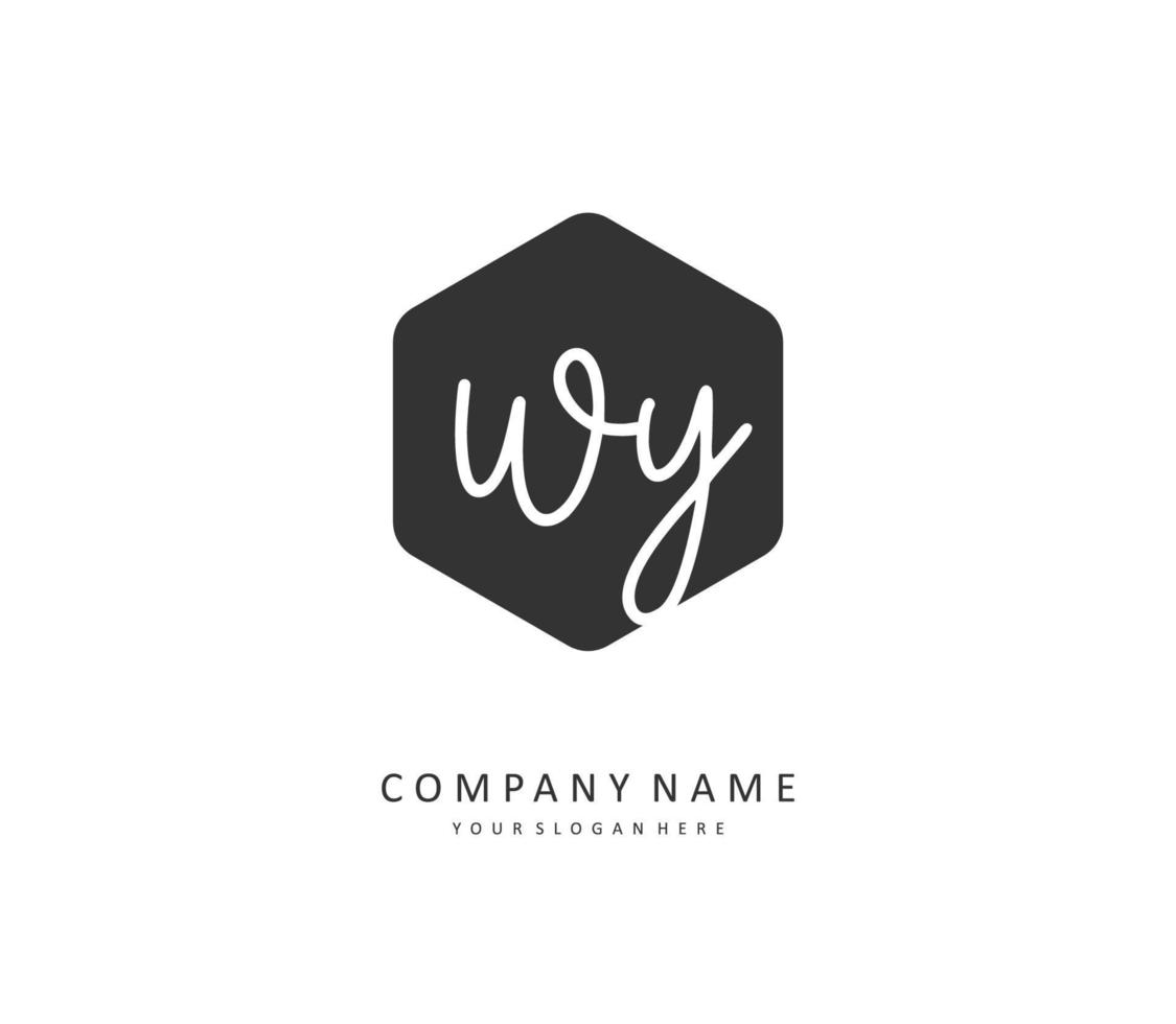 wy inicial letra escritura y firma logo. un concepto escritura inicial logo con modelo elemento. vector